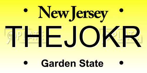 THEJOKR New Jersey License Plate