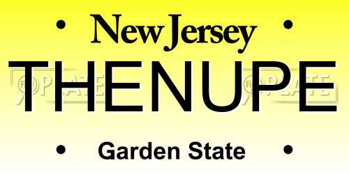 THENUPE New Jersey License Plate