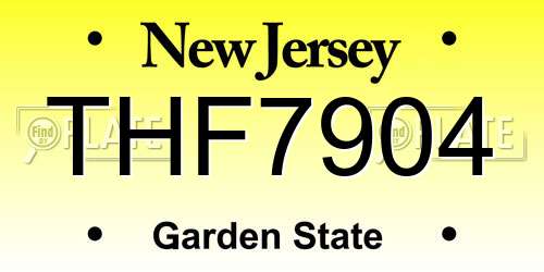 THF7904 New Jersey License Plate