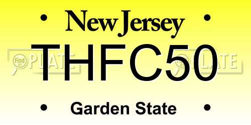 THFC50 New Jersey License Plate