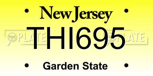THI695 New Jersey License Plate