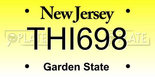 THI698 New Jersey License Plate