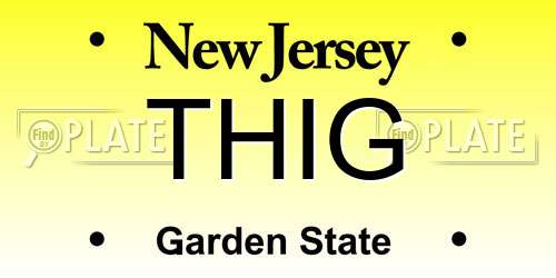 THIG New Jersey License Plate