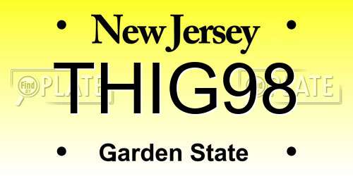 THIG98 New Jersey License Plate