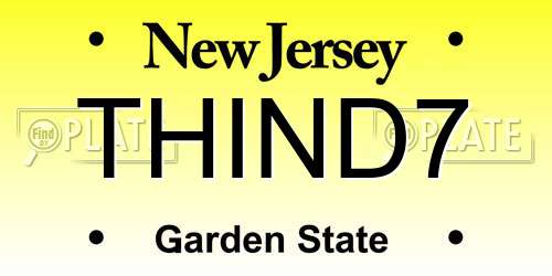 THIND7 New Jersey License Plate