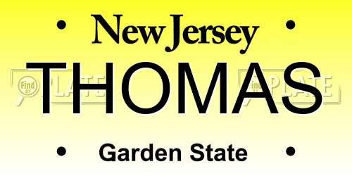 THOMAS New Jersey License Plate