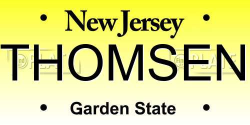 THOMSEN New Jersey License Plate