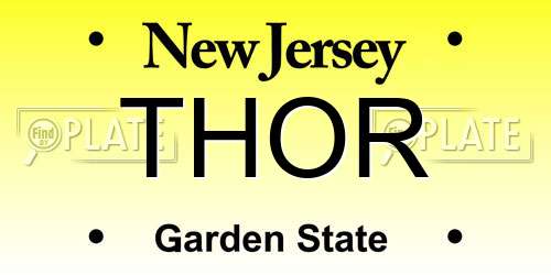 THOR New Jersey License Plate