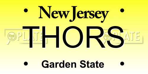 THORS New Jersey License Plate