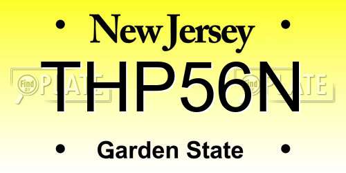 THP56N New Jersey License Plate