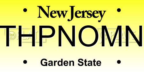 THPNOMN New Jersey License Plate