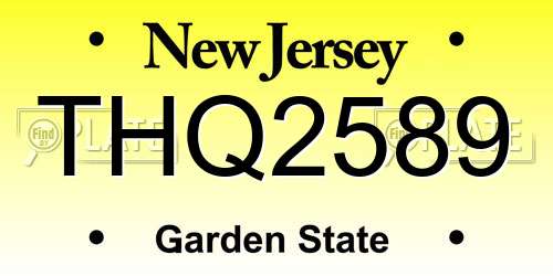 THQ2589 New Jersey License Plate