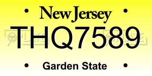THQ7589 New Jersey License Plate