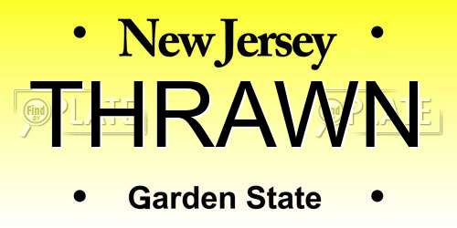 THRAWN New Jersey License Plate