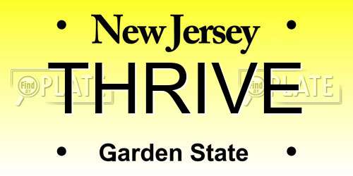 THRIVE New Jersey License Plate