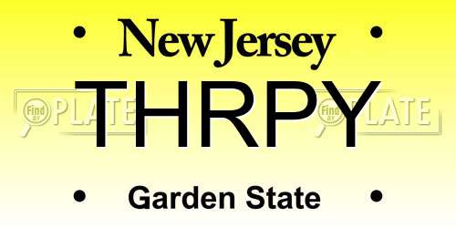THRPY New Jersey License Plate