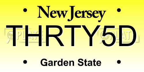THRTY5D New Jersey License Plate