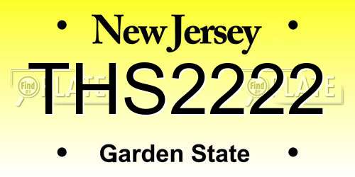 THS2222 New Jersey License Plate