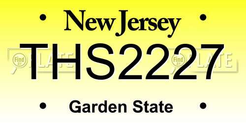 THS2227 New Jersey License Plate