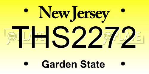 THS2272 New Jersey License Plate