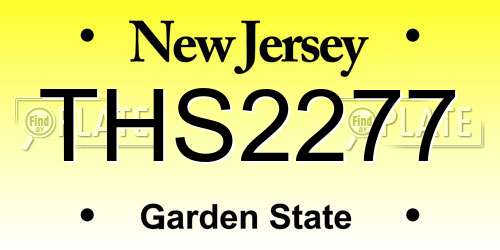 THS2277 New Jersey License Plate