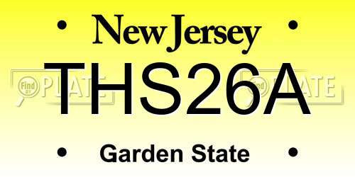 THS26A New Jersey License Plate