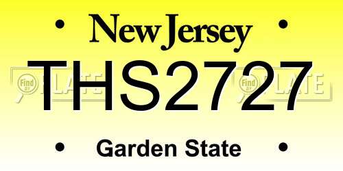THS2727 New Jersey License Plate