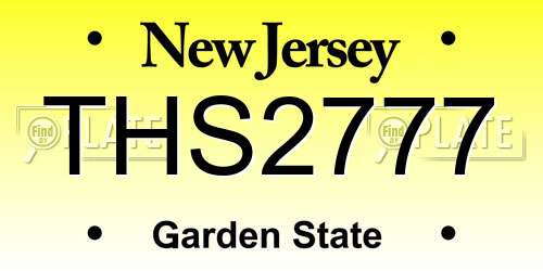 THS2777 New Jersey License Plate