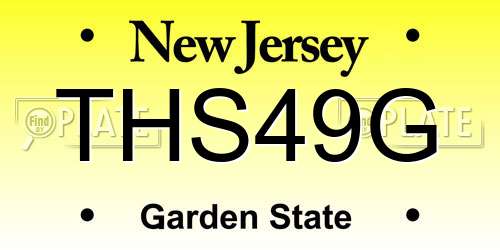 THS49G New Jersey License Plate
