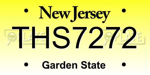 THS7272 New Jersey License Plate