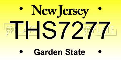 THS7277 New Jersey License Plate