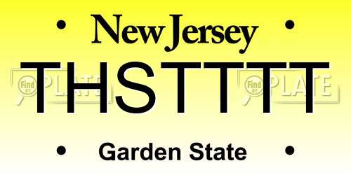 THSTTTT New Jersey License Plate