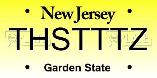 THSTTTZ New Jersey License Plate