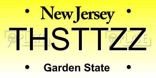 THSTTZZ New Jersey License Plate
