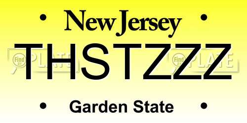THSTZZZ New Jersey License Plate