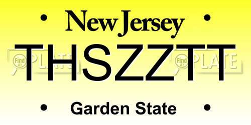 THSZZTT New Jersey License Plate