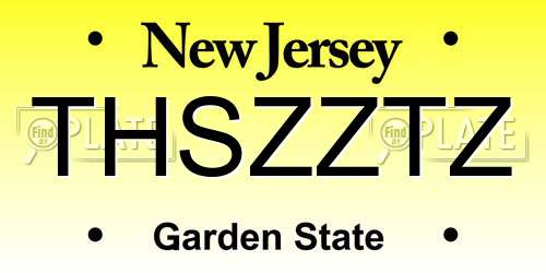 THSZZTZ New Jersey License Plate