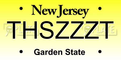 THSZZZT New Jersey License Plate
