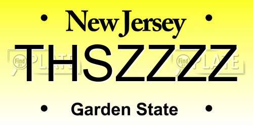 THSZZZZ New Jersey License Plate