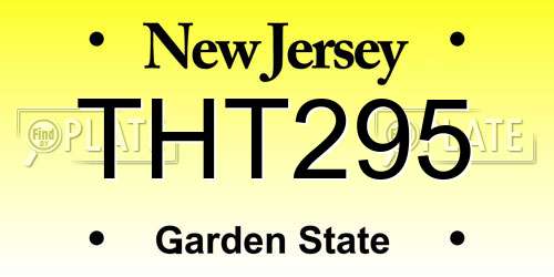 THT295 New Jersey License Plate