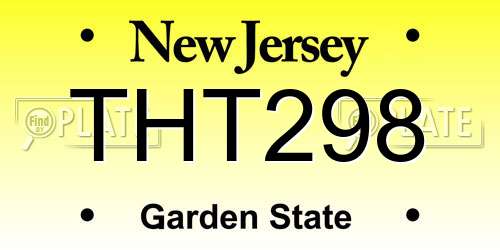 THT298 New Jersey License Plate