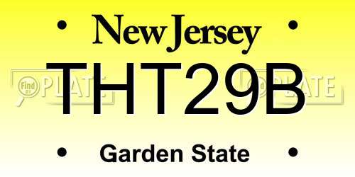 THT29B New Jersey License Plate