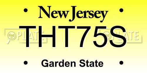 THT75S New Jersey License Plate