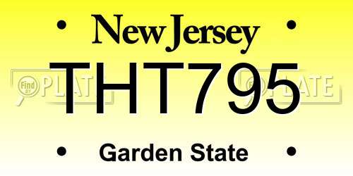 THT795 New Jersey License Plate