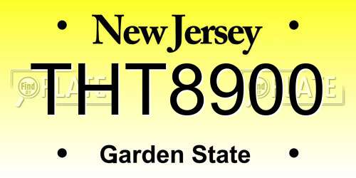 THT8900 New Jersey License Plate