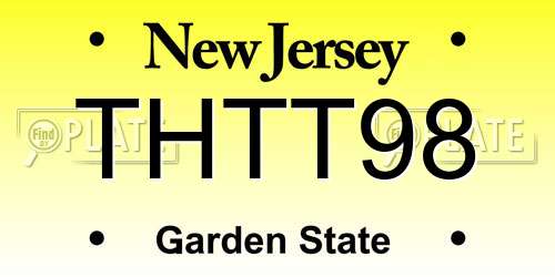 THTT98 New Jersey License Plate