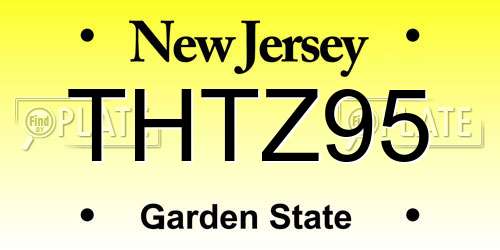 THTZ95 New Jersey License Plate