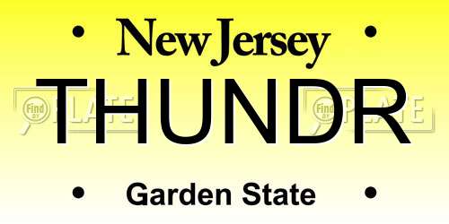 THUNDR New Jersey License Plate