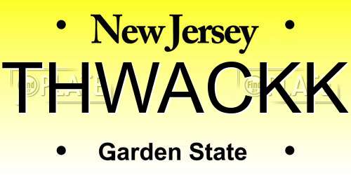 THWACKK New Jersey License Plate