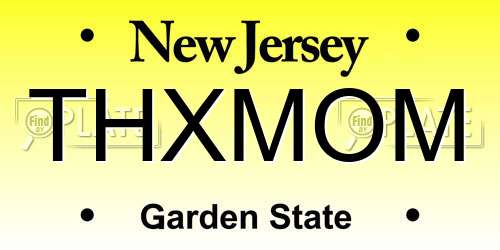 THXMOM New Jersey License Plate
